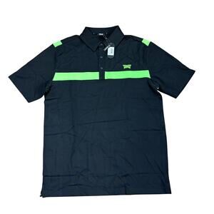 NWT PXG Men’s Comfort Fit Turbo Polo Black Green Performance M $125